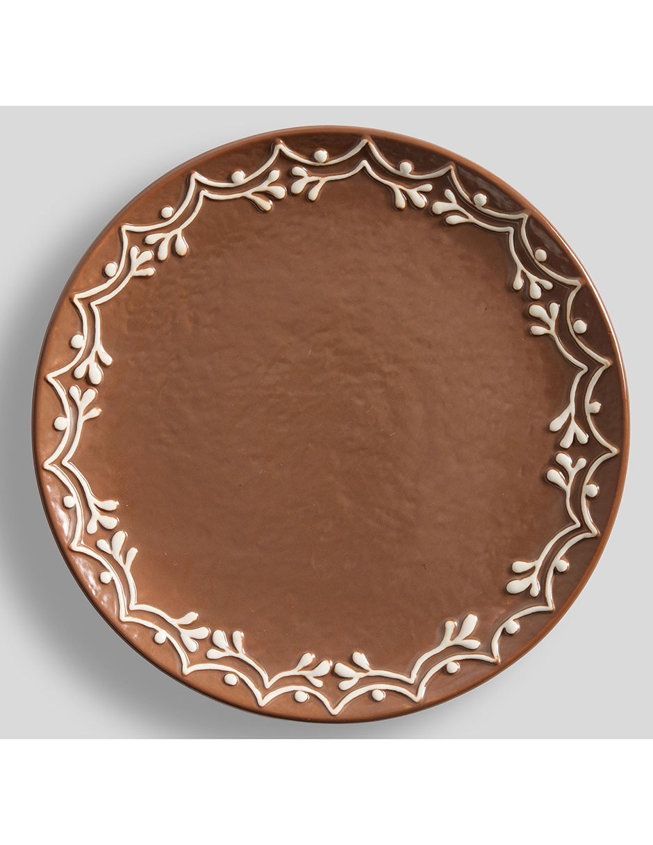 Set platos trinche navideño Gingerbread de cerámica 4 piezas