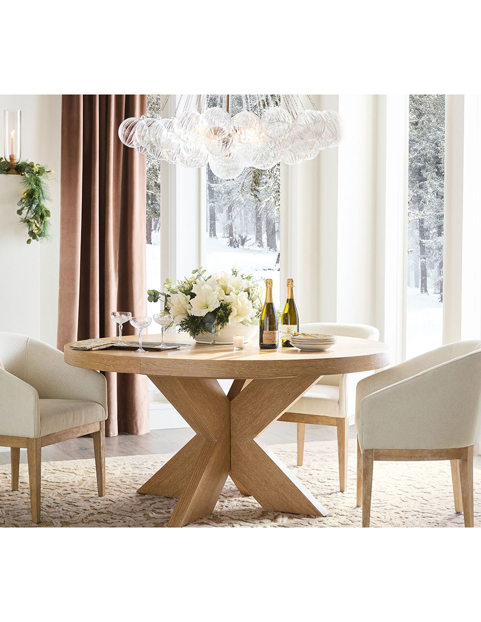Mesa de comedor extensible armable modern farmhouse