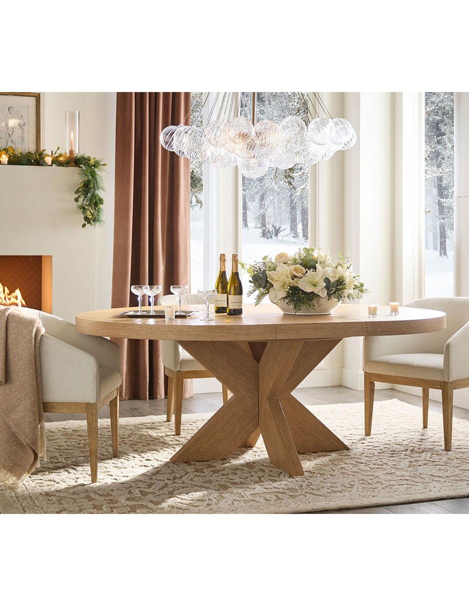 Mesa de comedor extensible armable modern farmhouse 8