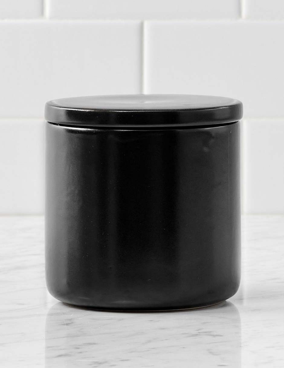 Frasco de almacenamiento matte black de porcelana Frasco de almacenamiento matte black de porcelana