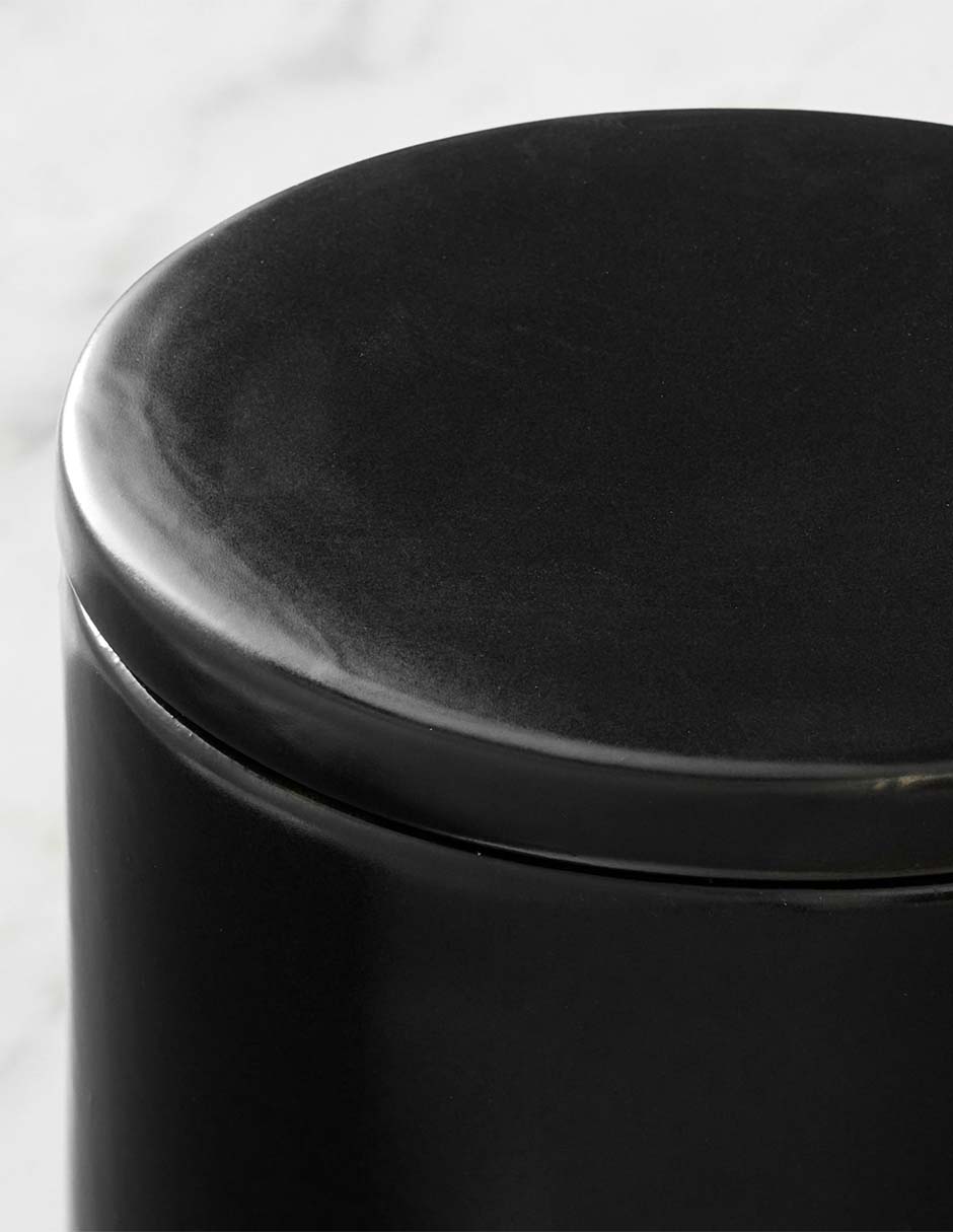 Frasco de almacenamiento matte black de porcelana
