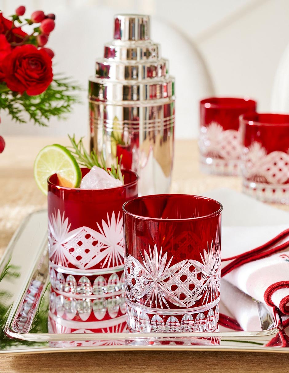 Vaso cocktail Antique Cut de vidrio 3
