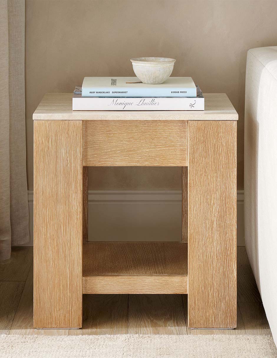 Mesa de acento travertine