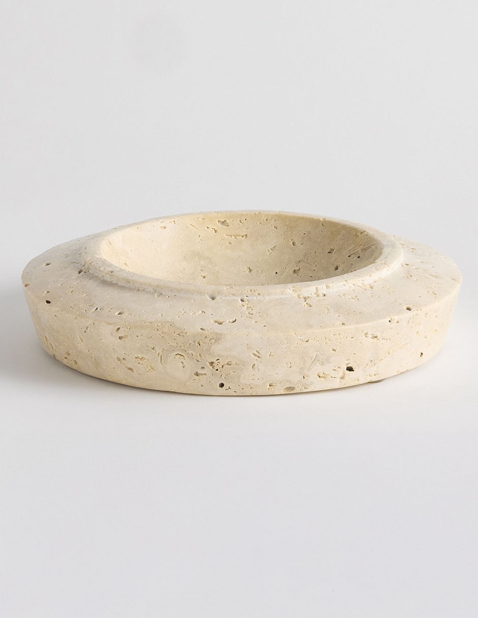 Figura decorativa de redondo Travertine de mármol Figura decorativa de redondo Travertine de mármol
