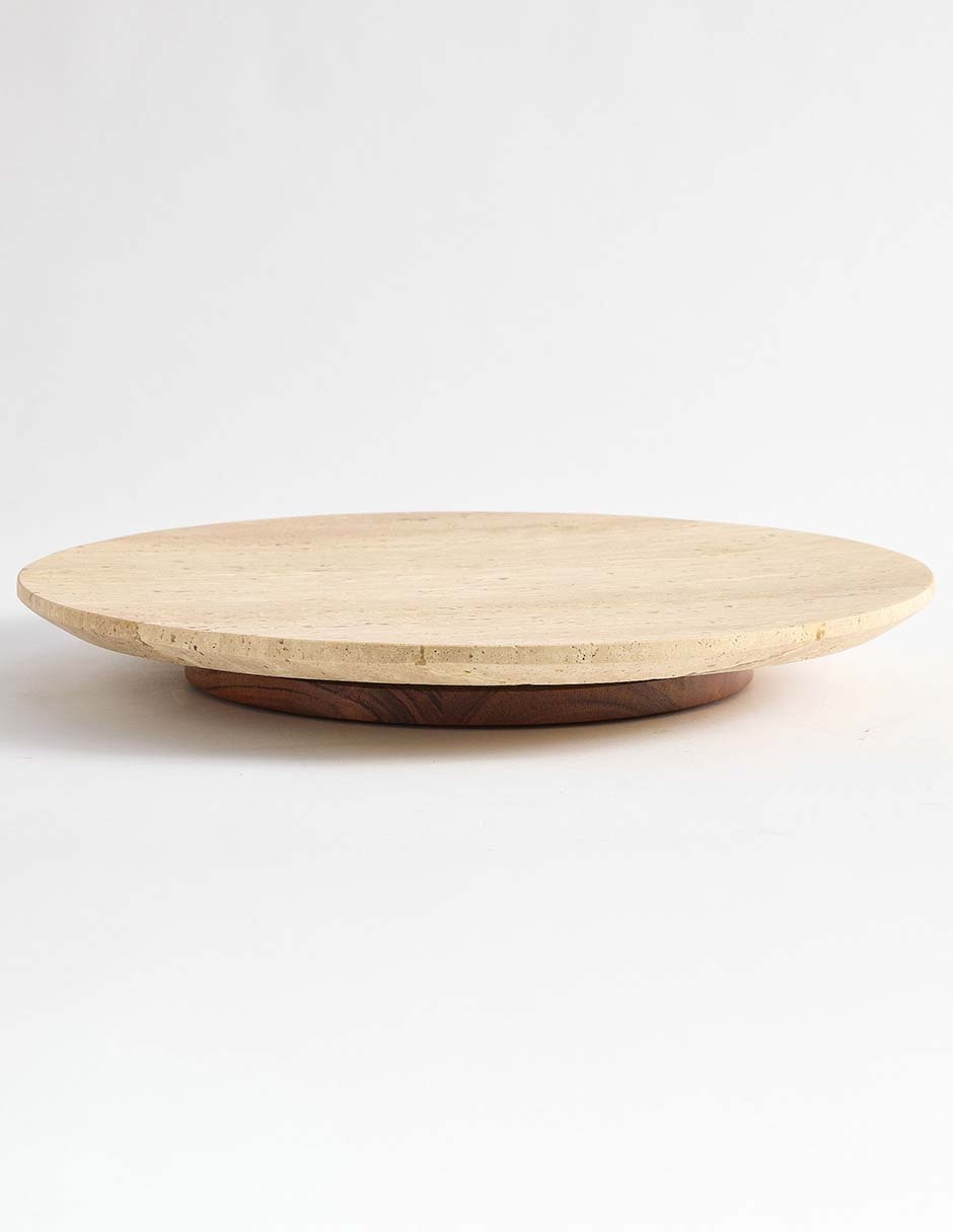 Lazy susan Travertine de mármol Lazy susan Travertine de mármol