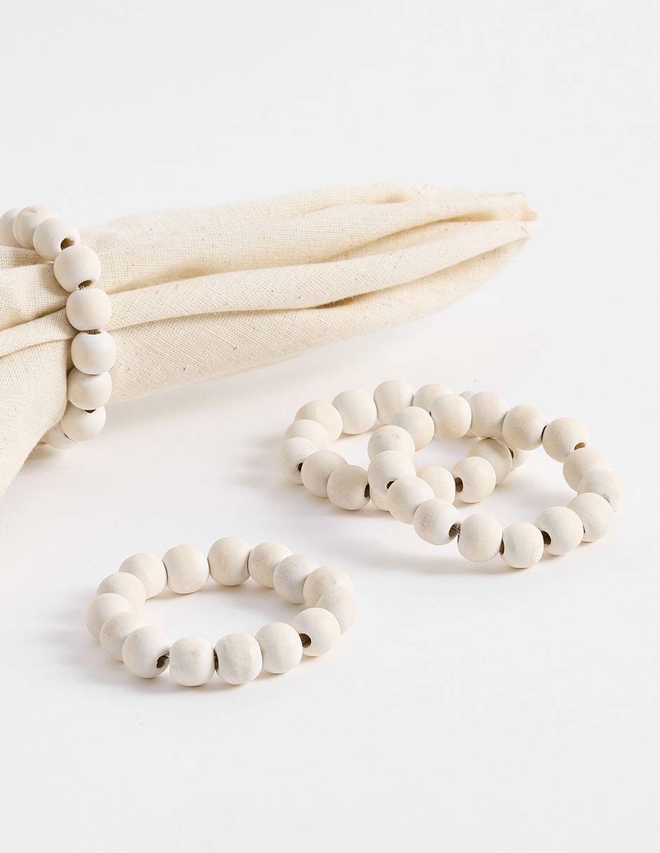 Set aro servilleta Wood Beaded Set aro servilleta Wood Beaded