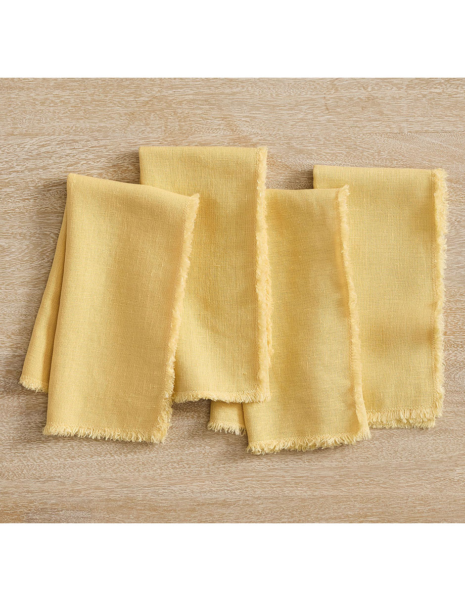 Set servilleta Frayed de lino 4 piezas