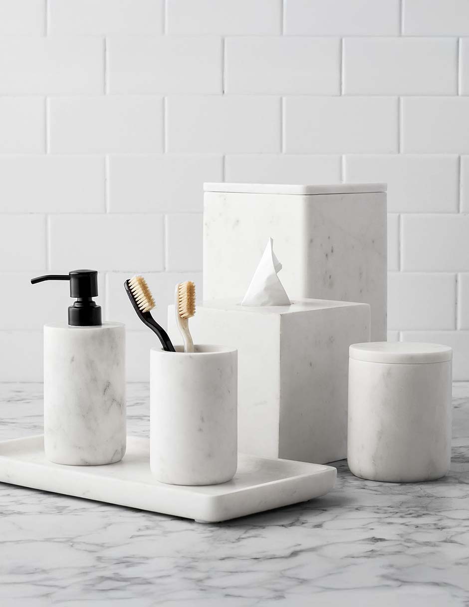 Frasco de almacenamiento frost marble de mármol