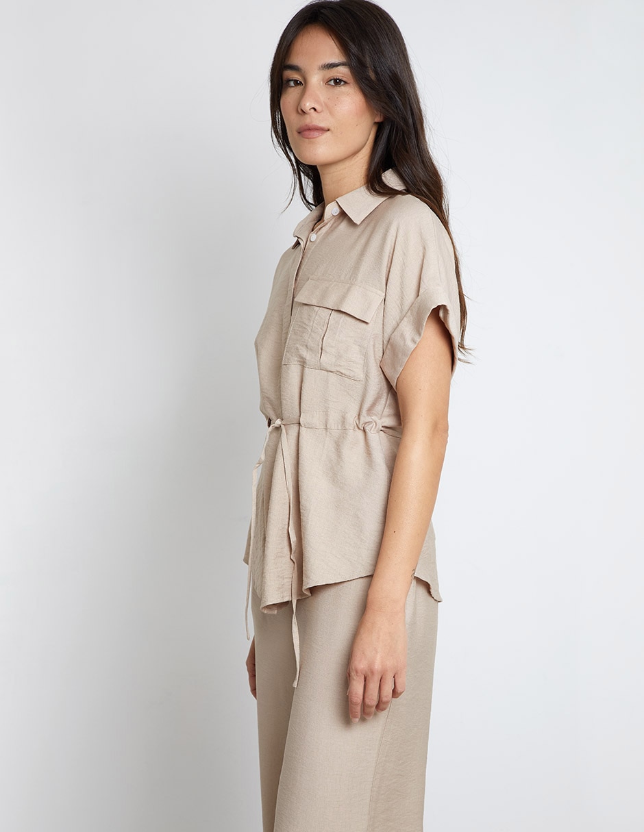 Blusa camisera Trucco manga corta para mujer 7