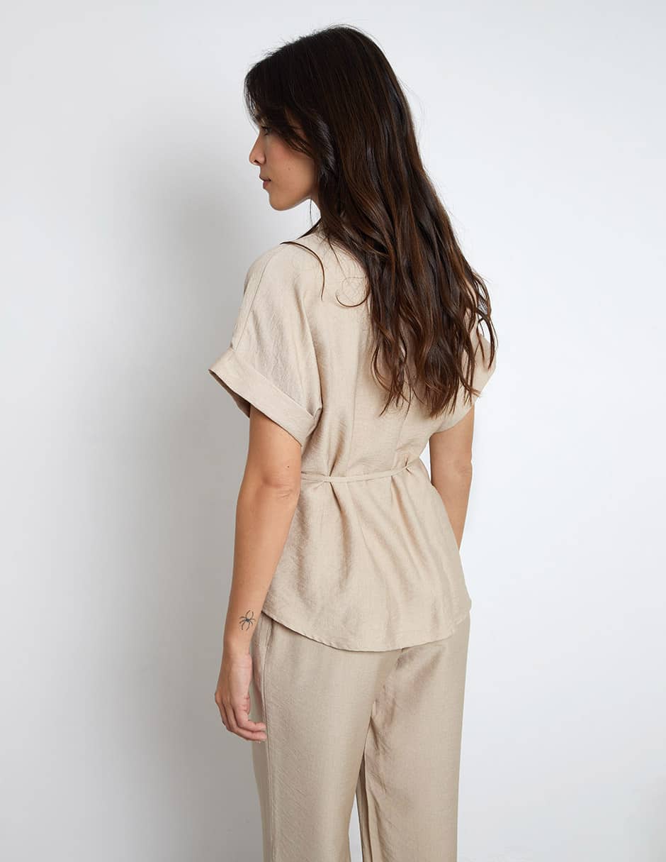 Blusa camisera Trucco manga corta para mujer 8