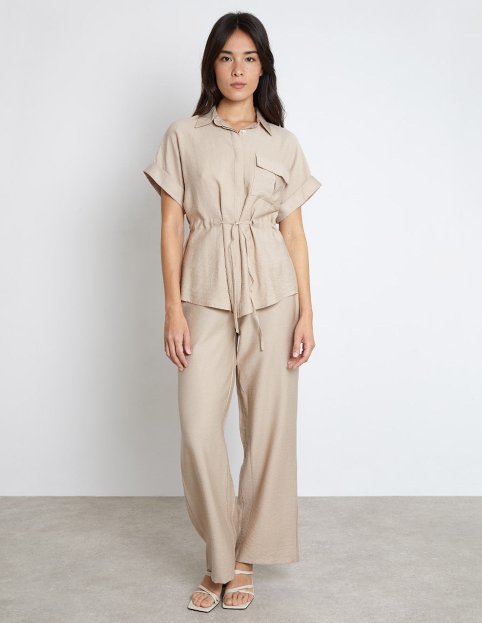 Blusa camisera Trucco manga corta para mujer 10