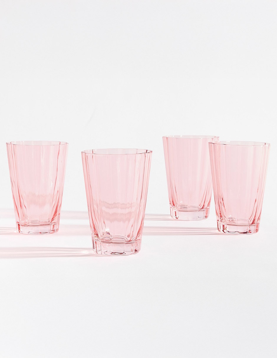 Vaso largo Fluted Drinkwar de vidrio Vaso largo Fluted Drinkwar de vidrio