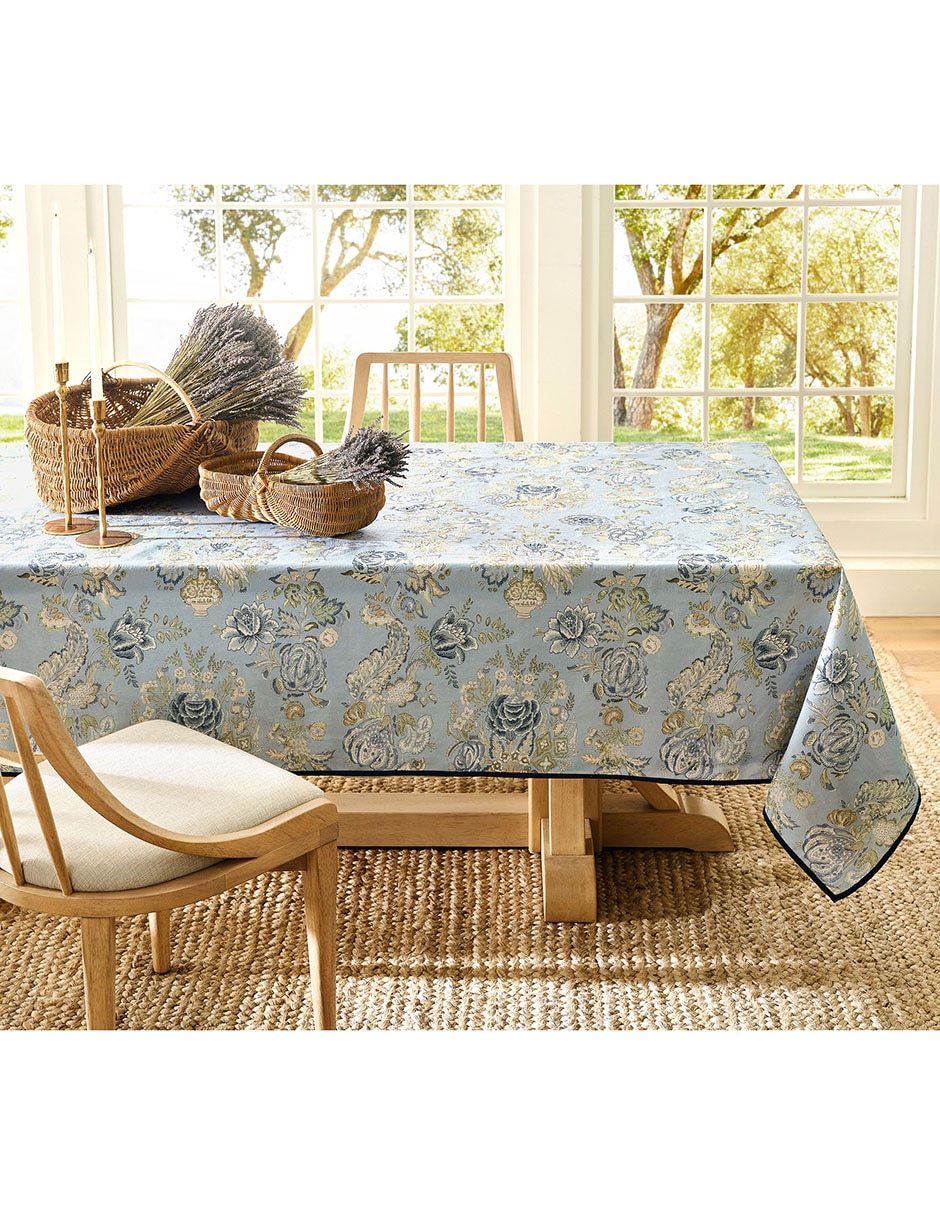 Mantel rectangular de lino Kravet Grandiflora
