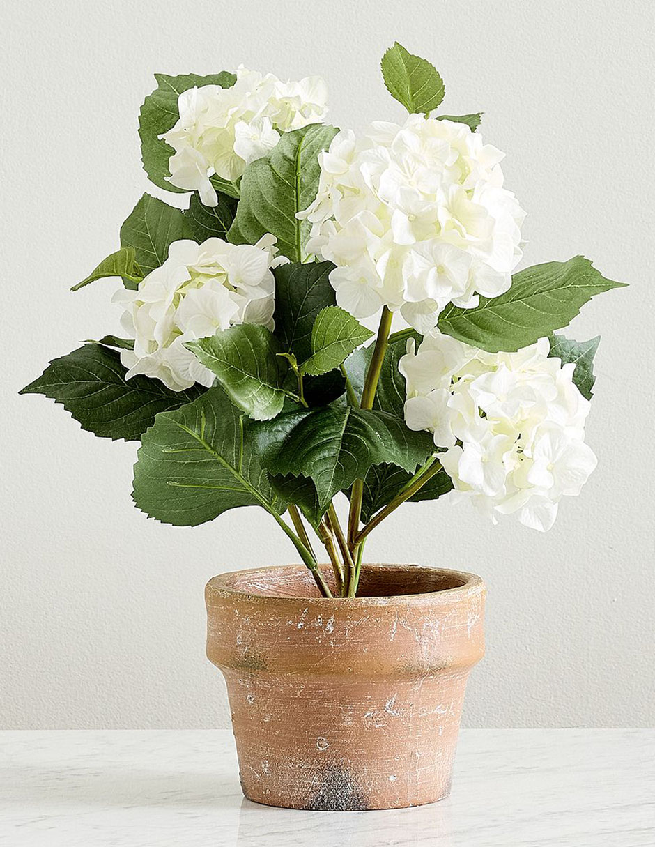 Hortencia decorativa en maceta Faux Hortencia decorativa en maceta Faux