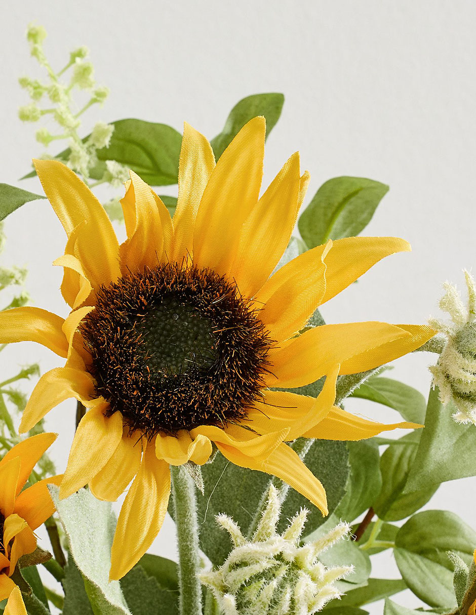 Paquete de girasoles y follaje decorativo faux bundle
