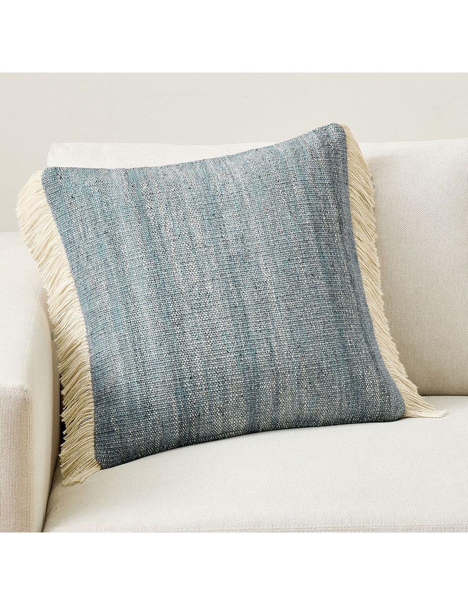 Funda cojín textured fringe