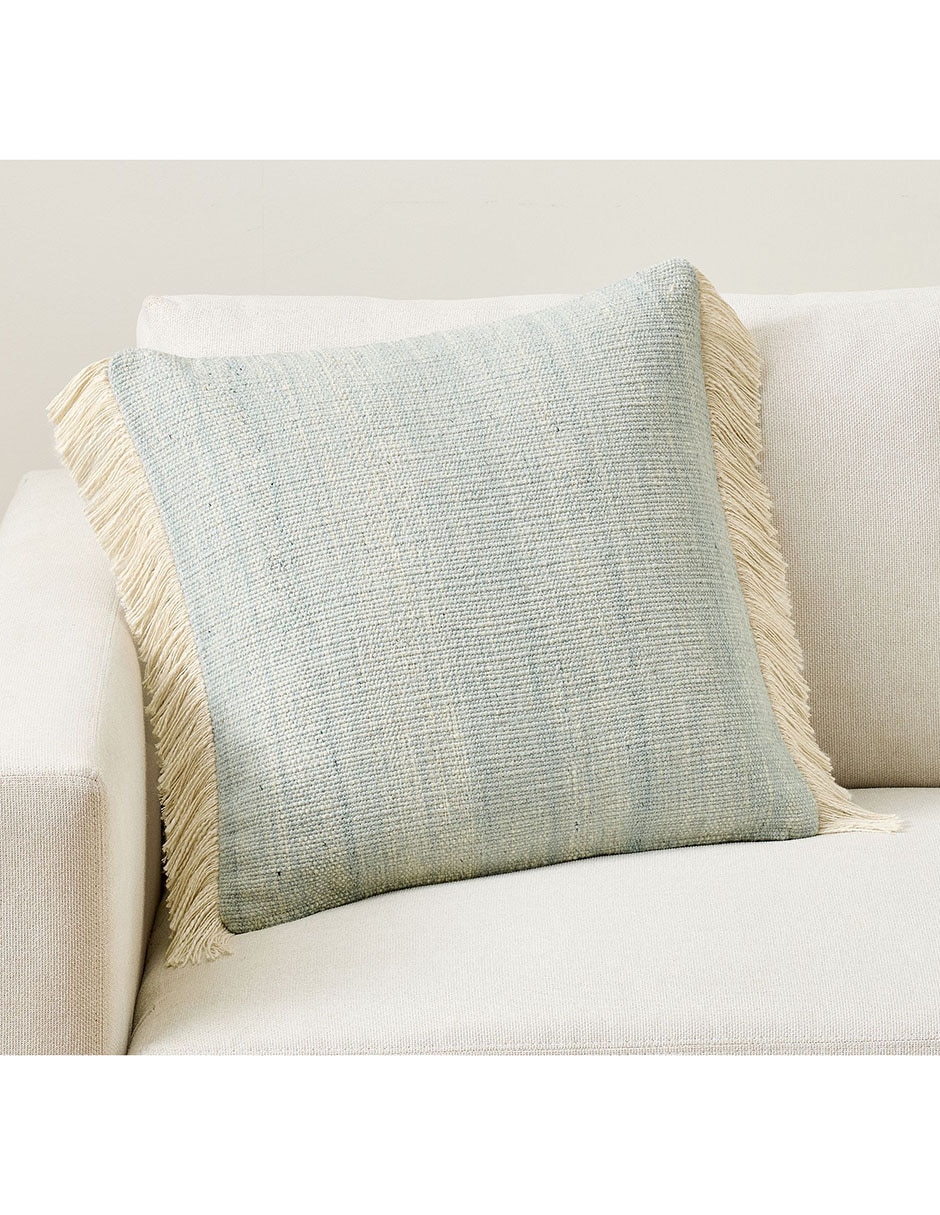 Funda cojín textured fringe