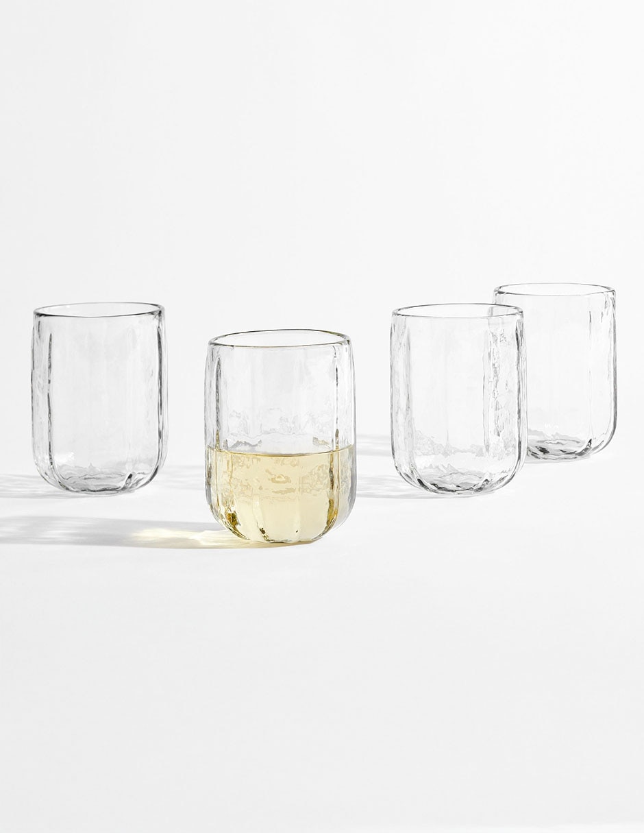 Vaso para vino Hammered Café de vidrio 2