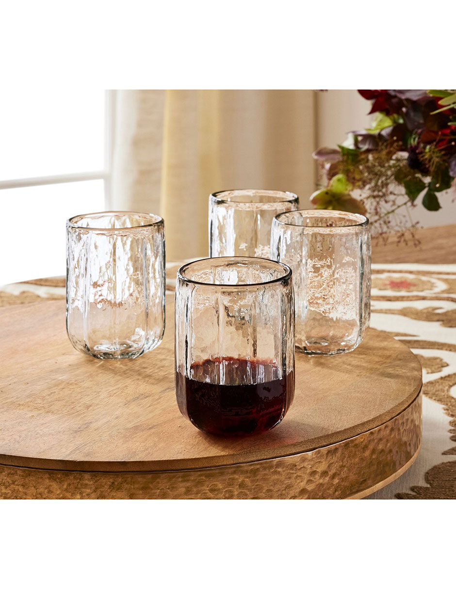 Vaso para vino Hammered Café de vidrio 3