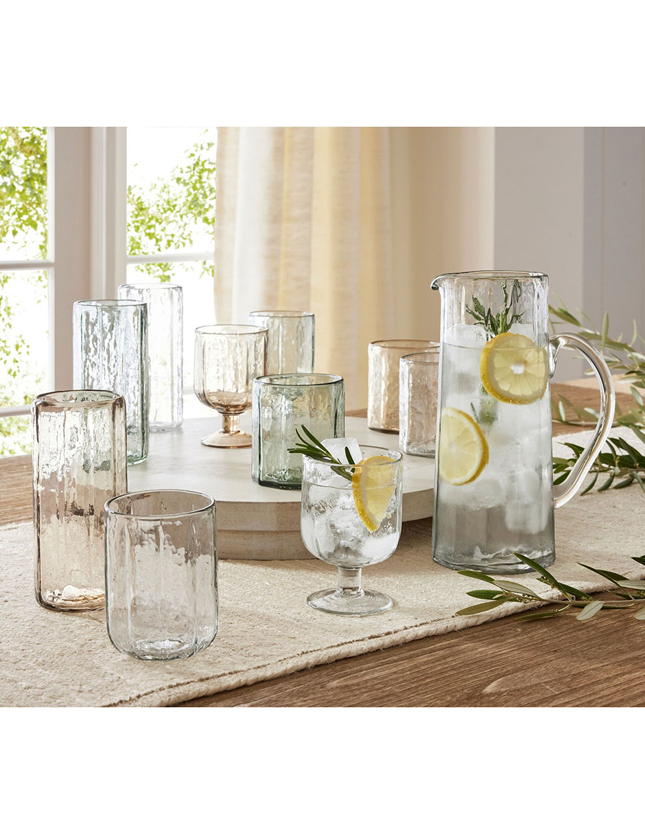 Vaso para vino Hammered Café de vidrio 4