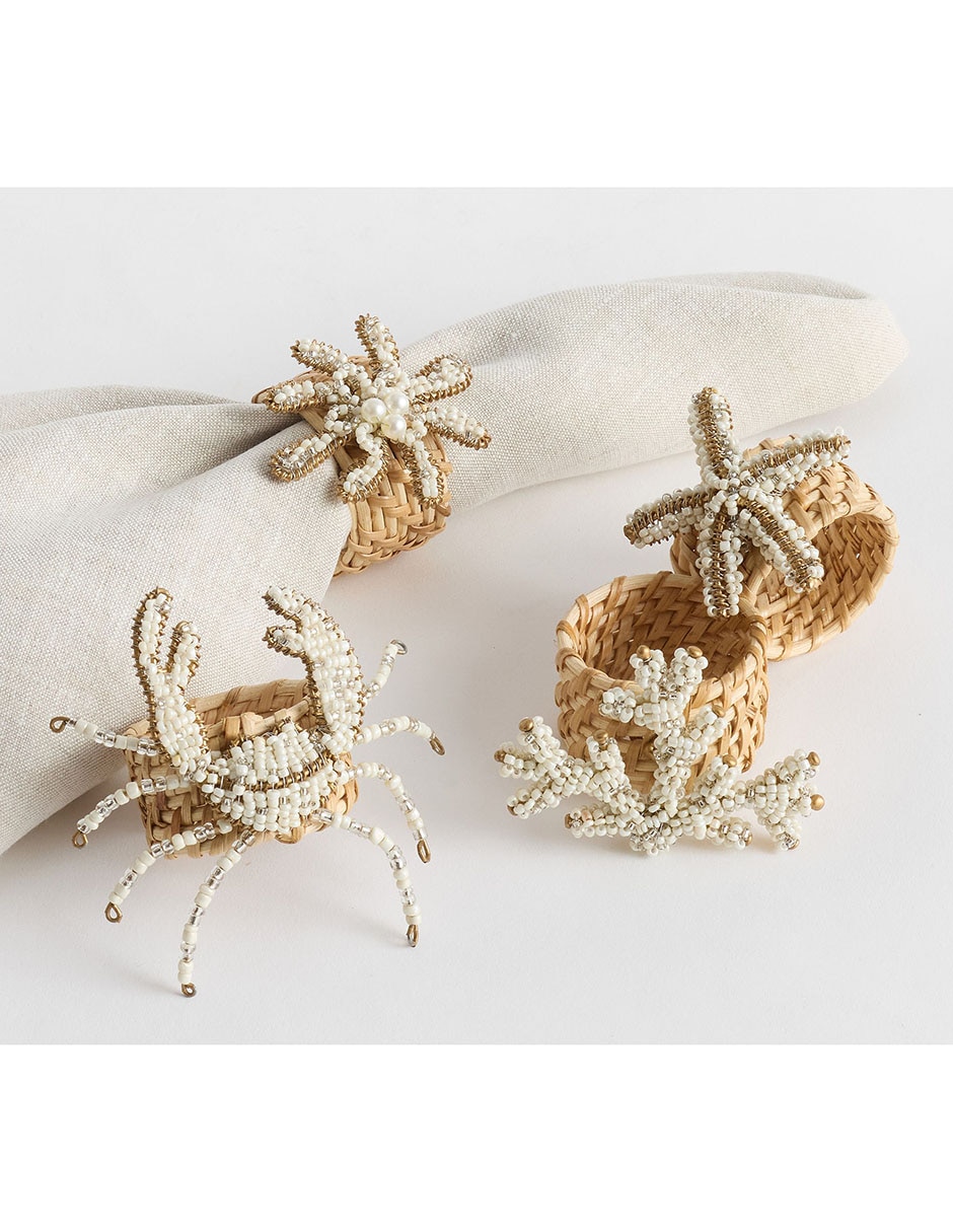 Set de aros para servilletas Beaded Coastal
