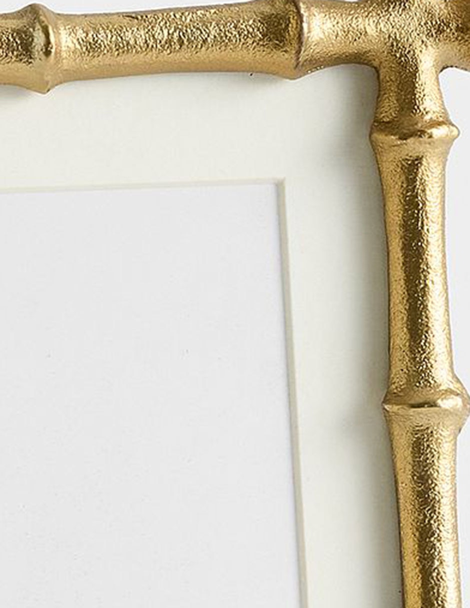 Portarretrato Brass Bamboo de aluminio para 1 foto