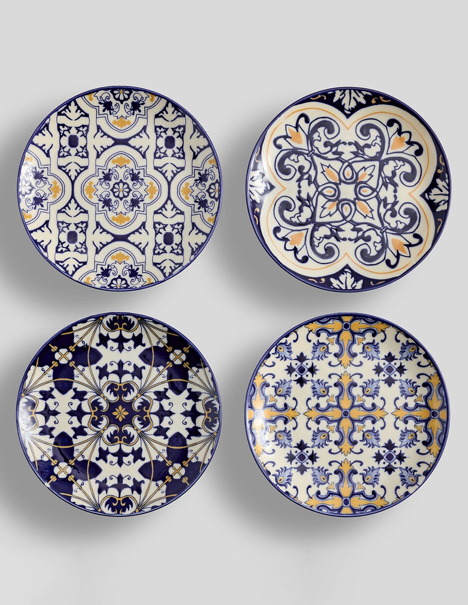 Platos lisbon de cerámica 4 piezas