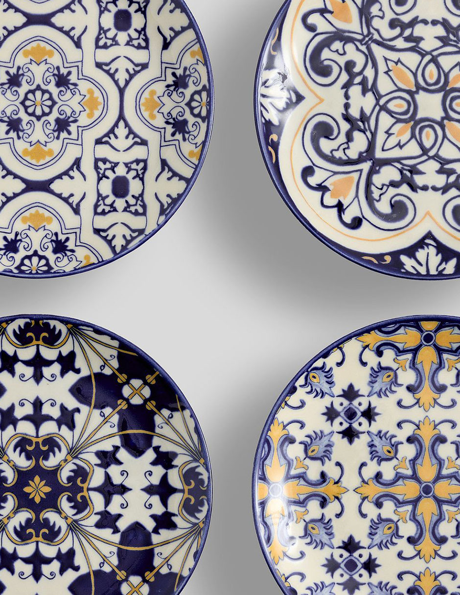 Set platos Lisbon de cerámica 4 piezas 6