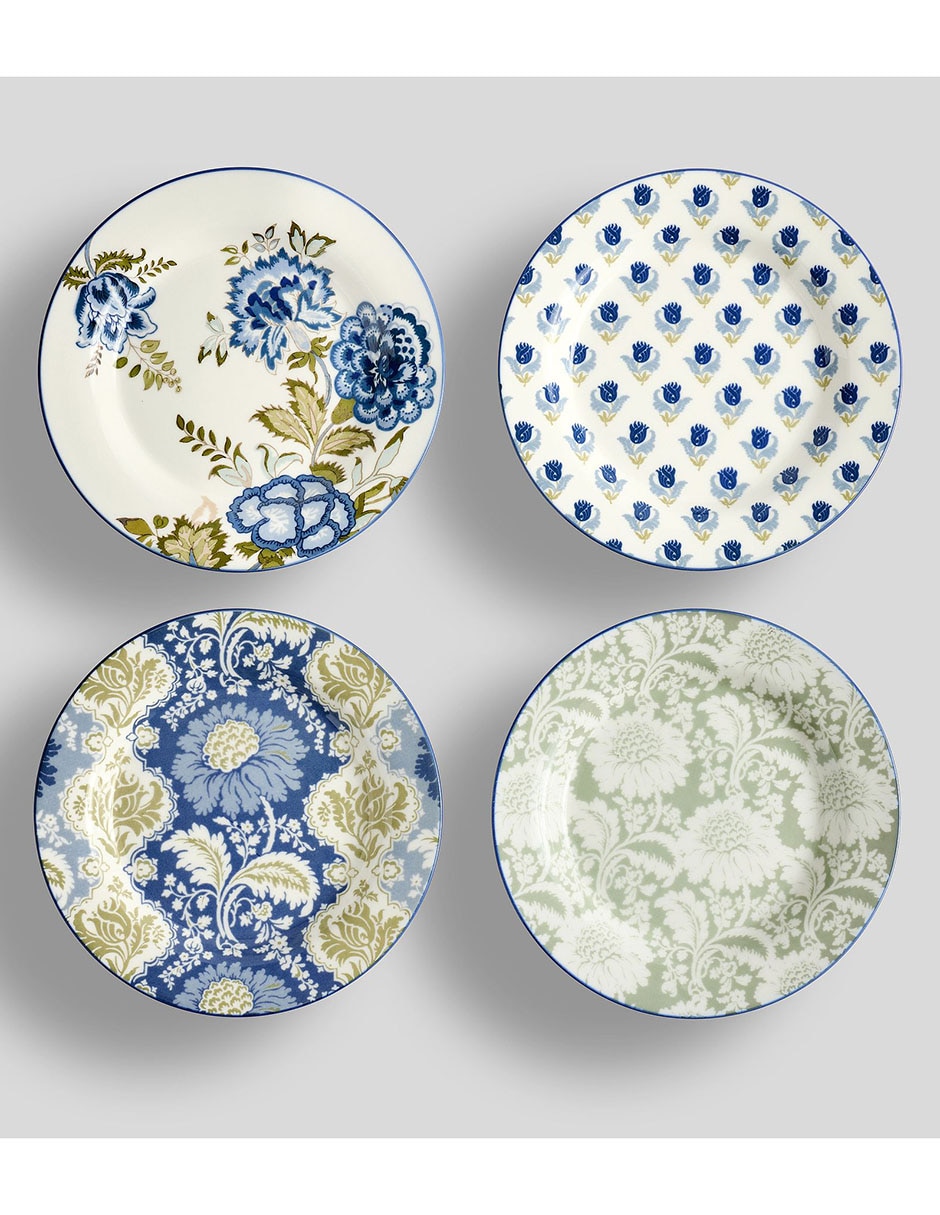 Set de plato para postre Kravet Jardín de cerámica 4 piezas