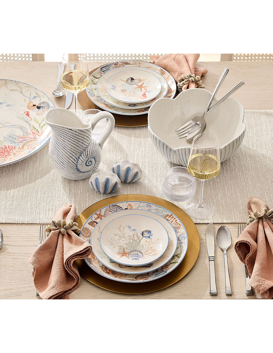 Set plato para postre enchanted sea de cerámica 4 piezas 3
