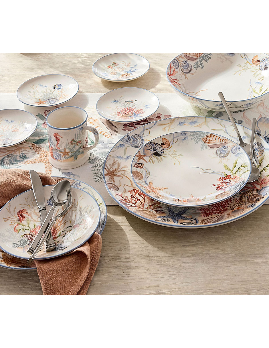 Set plato para postre enchanted sea de cerámica 4 piezas 4