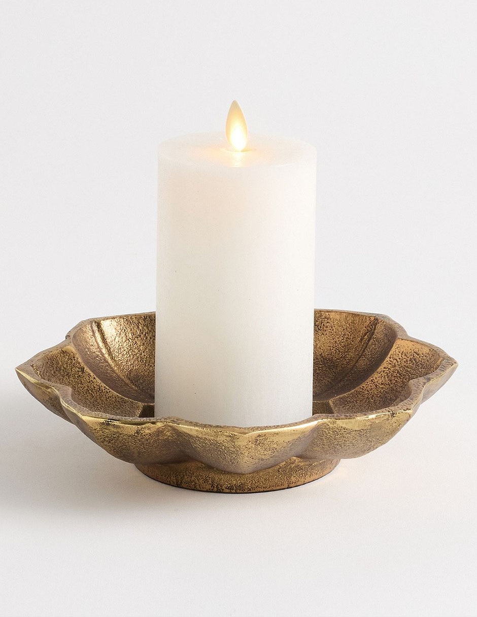 Charola a multiusos petal candle tray de aluminio