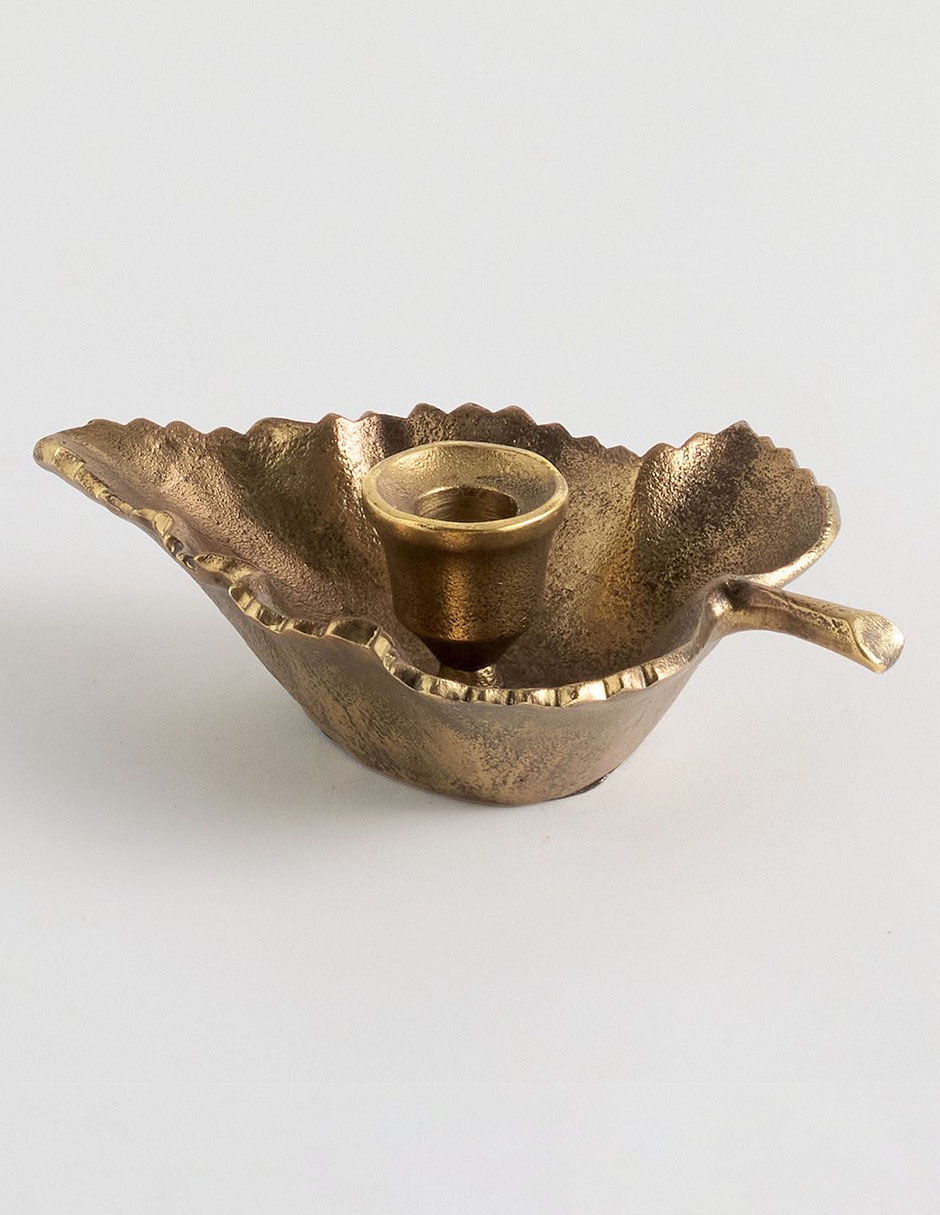 Portavela metal leaf taper holder 2