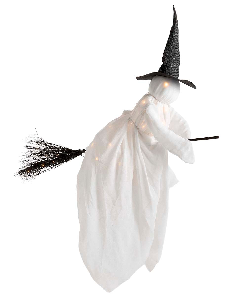 Figura decorativa lit flying witch