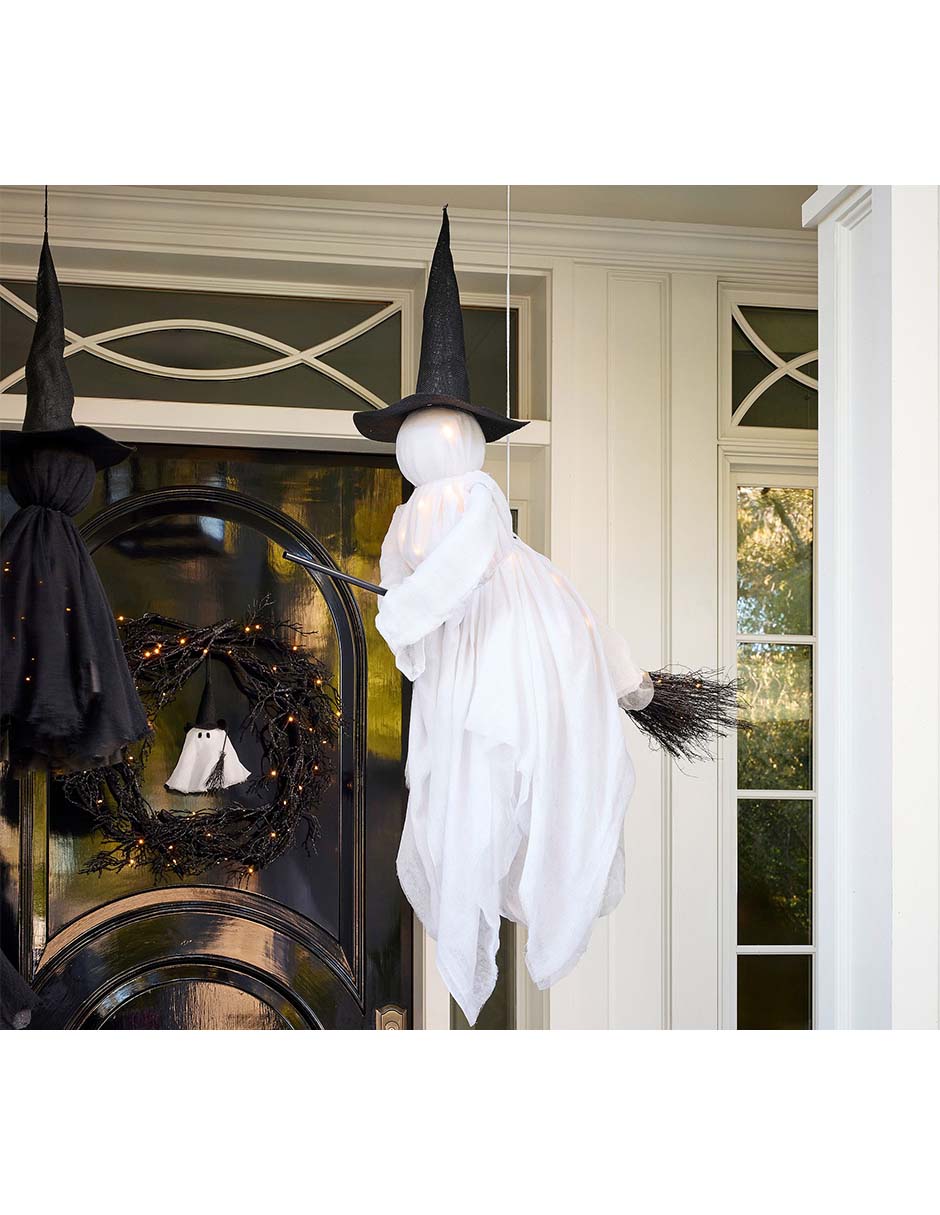 Figura decorativa lit flying witch