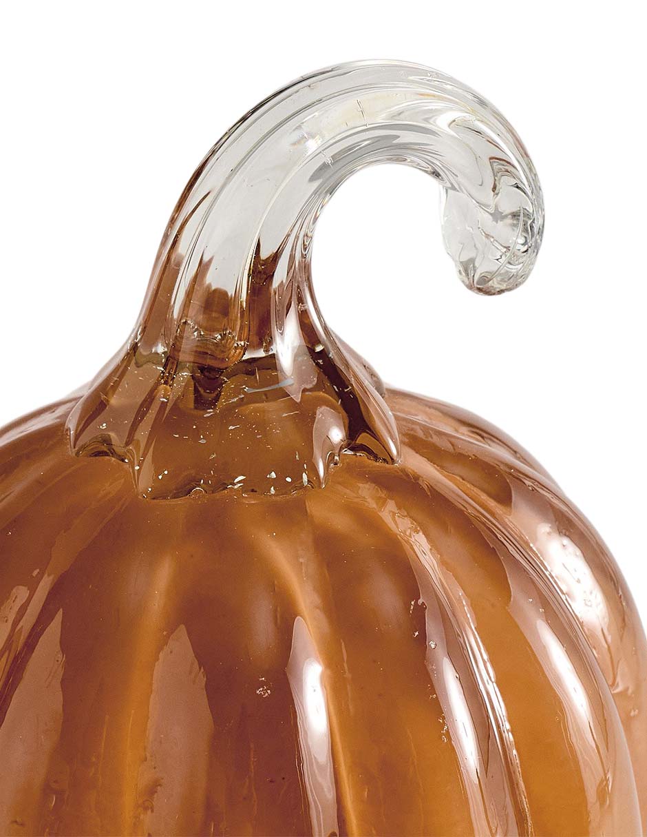 Figura decorativa y vela de calabaza Glass Pumin de vidrio 2
