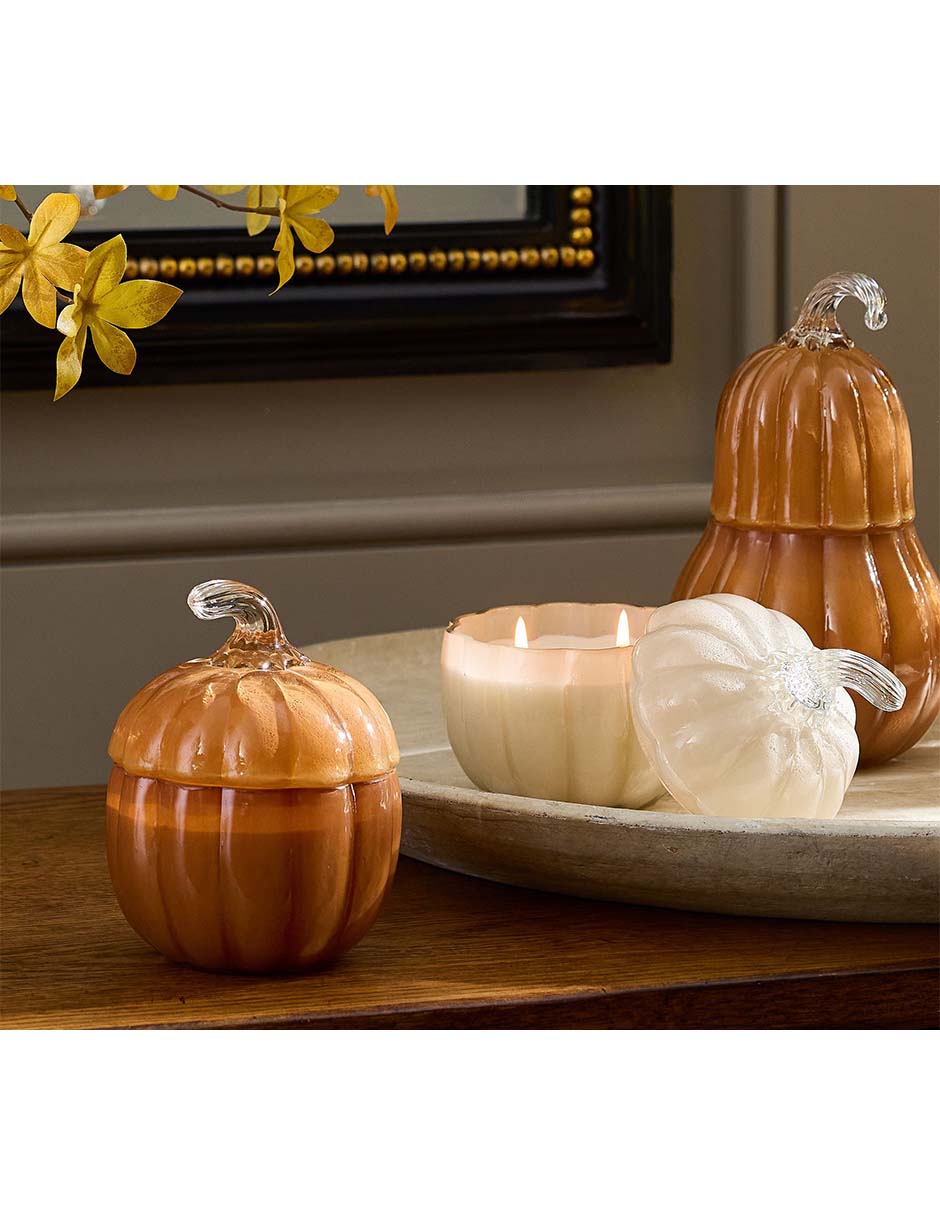 Figura decorativa con vela glass pumin de vidrio 4