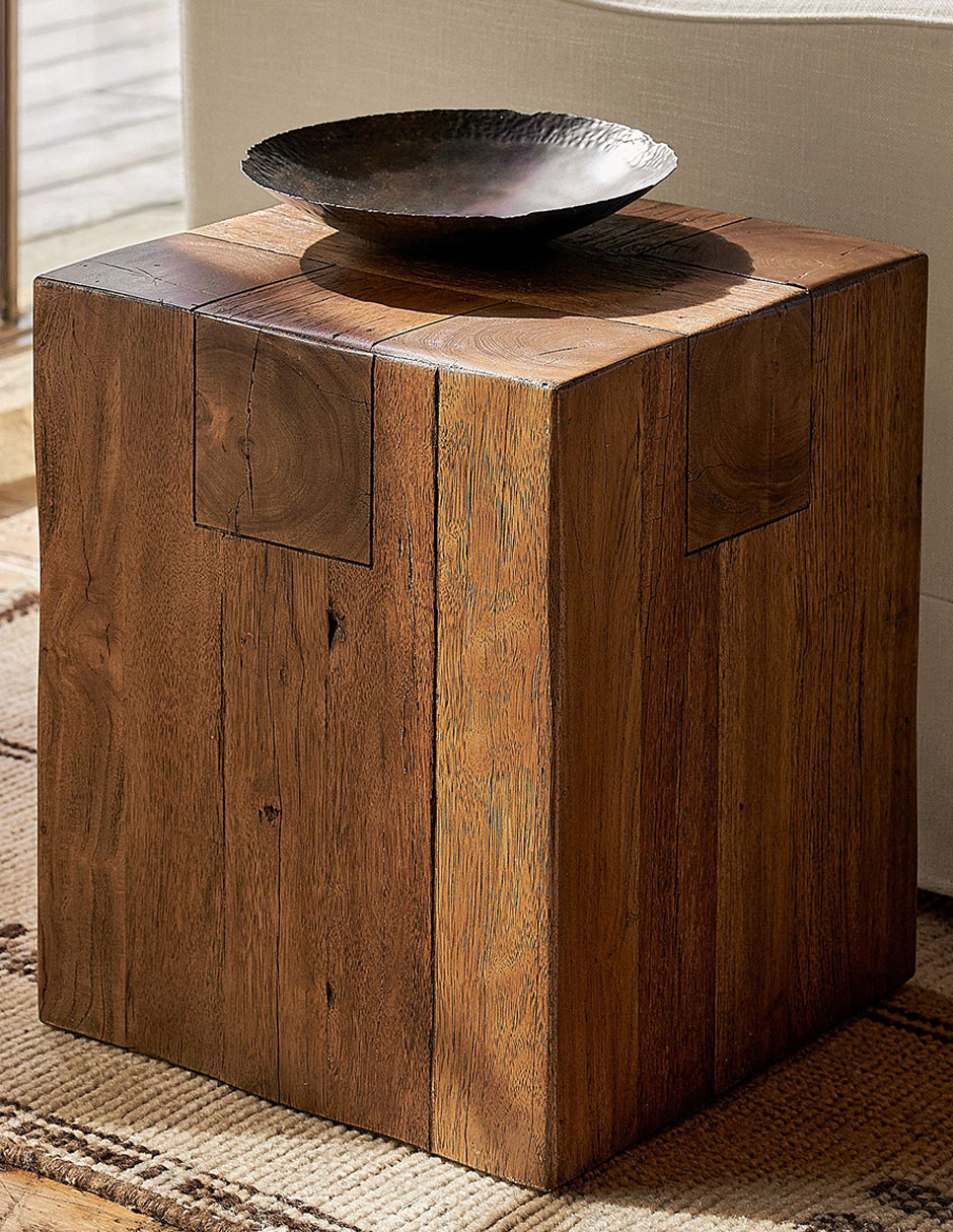 Mesa auxiliar Rustic Beam de madera 5