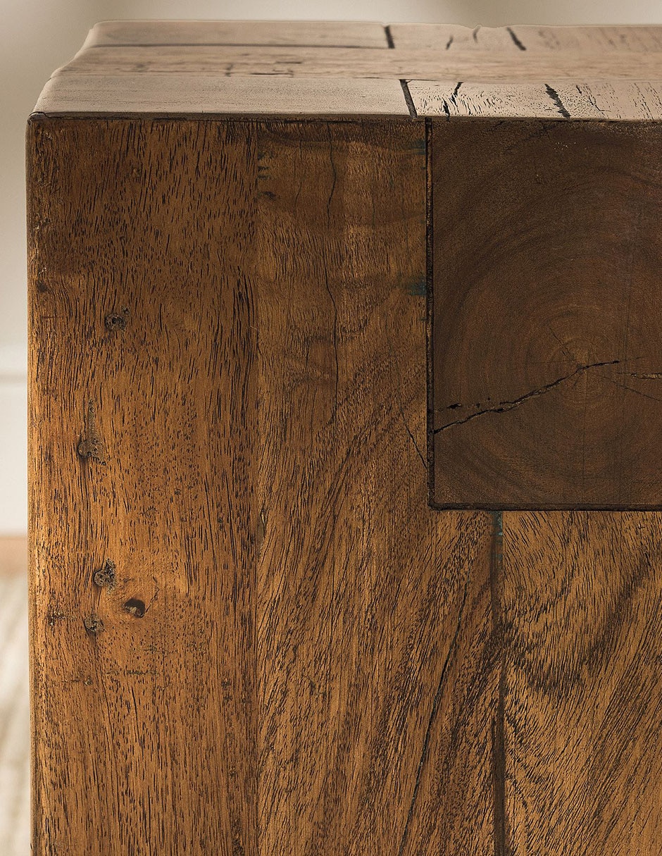 Mesa auxiliar Rustic Beam de madera 4