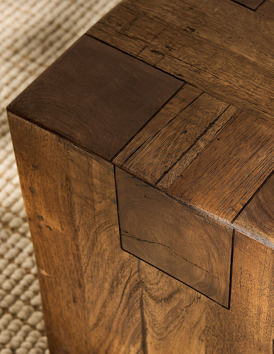 Mesa auxiliar Rustic Beam de madera 3