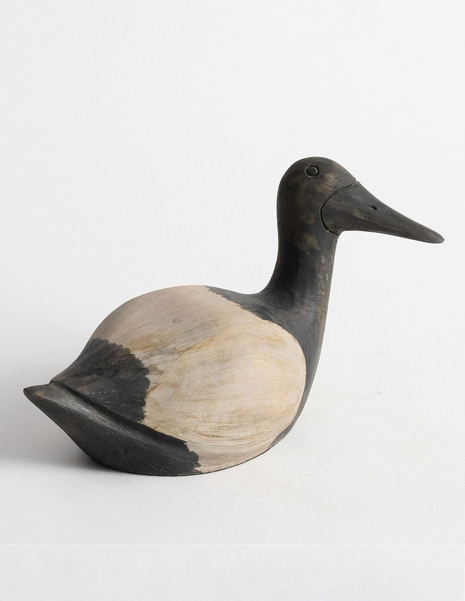 Figura decorativa de pato mallard duck de madera de mango