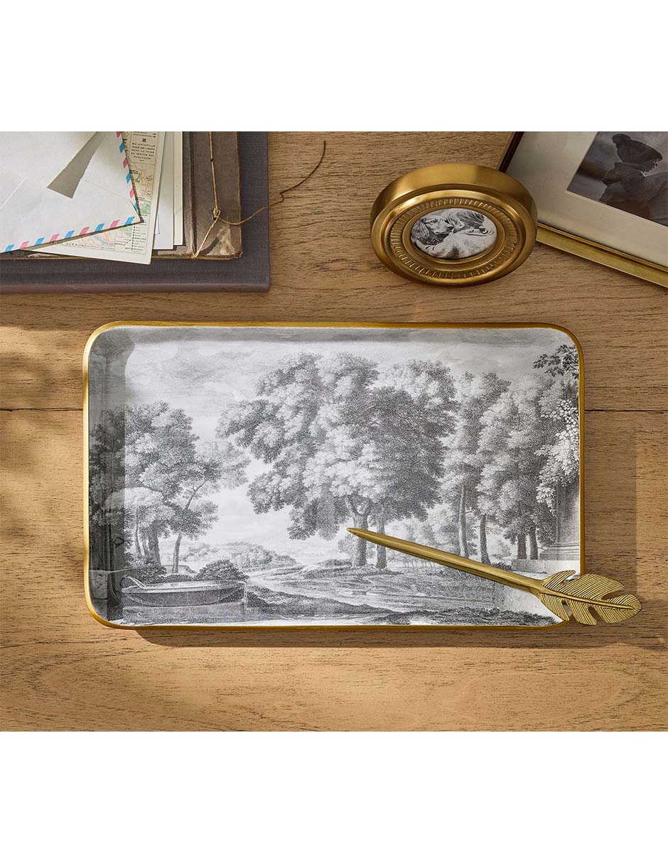 Charola Printed Enamel Fall de metal
