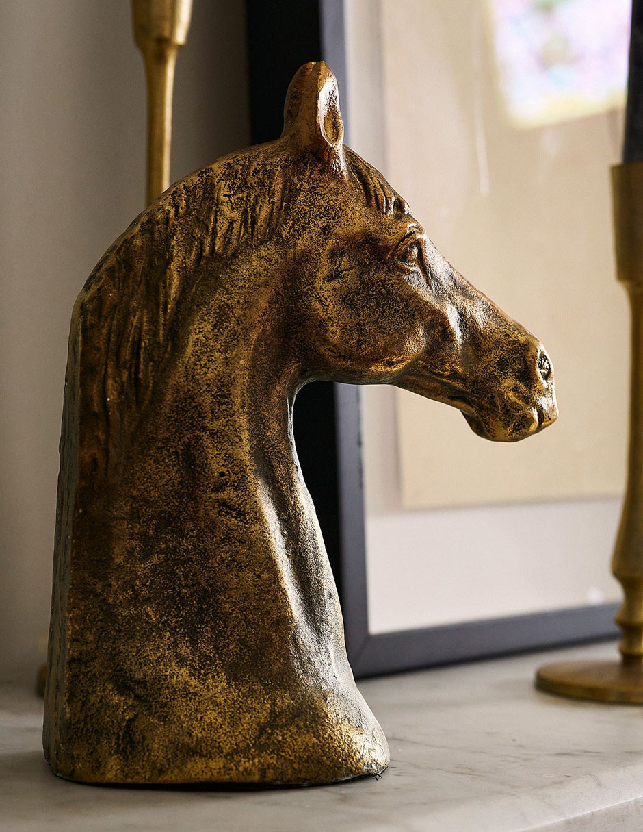 Figura decorativa de caballo Antique Horse de aluminio 2