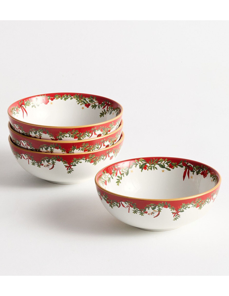 Set bowl Nostalgic Christmas 4 piezas de cerámica