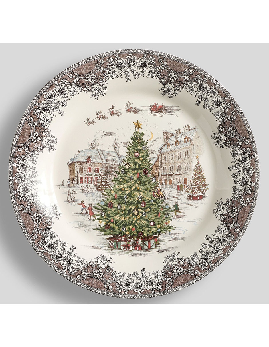 Set platos trinche Vintage Christmas de cerámica 4 piezas