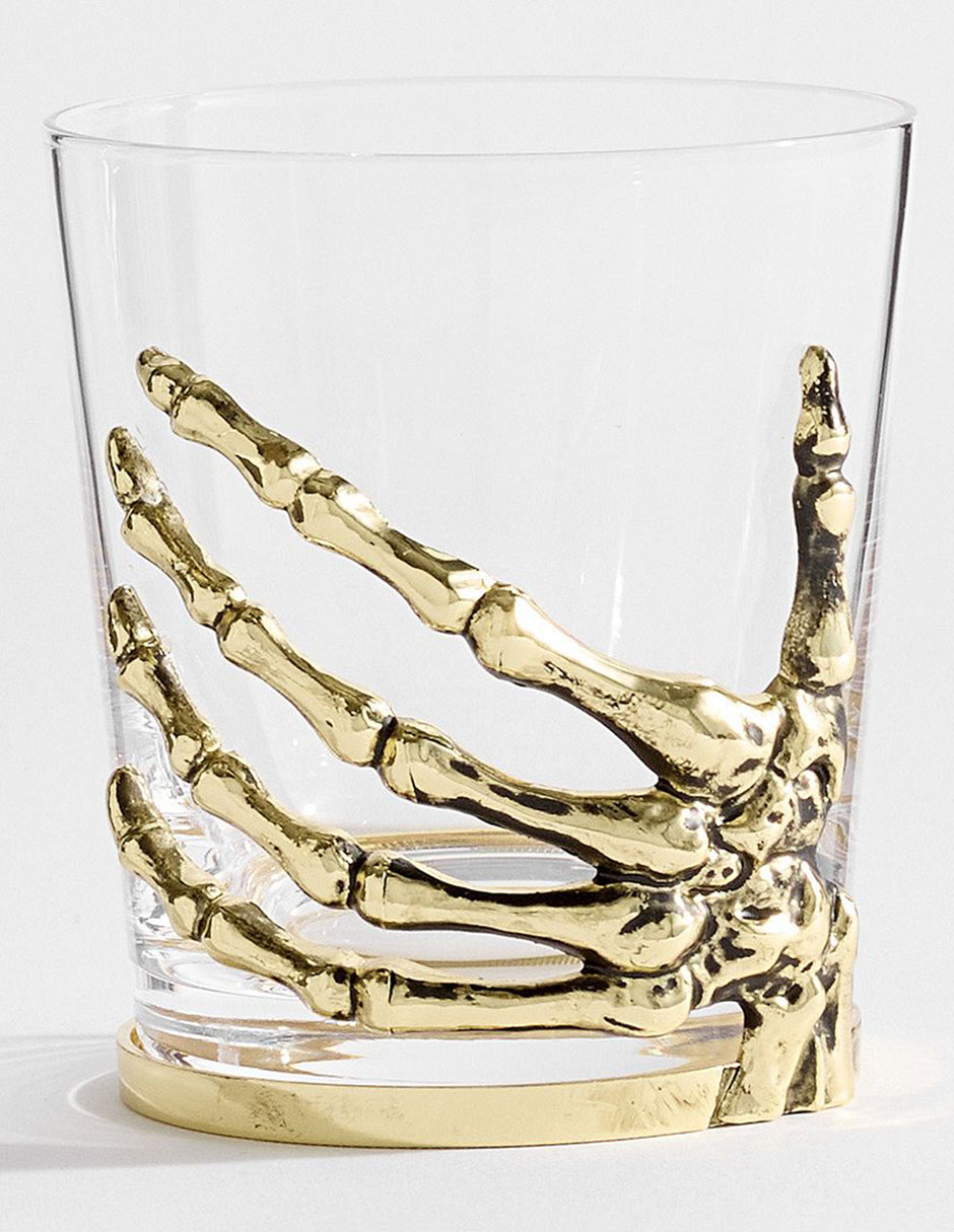 Vaso de halloween cocktail skeleton de vidrio soplado