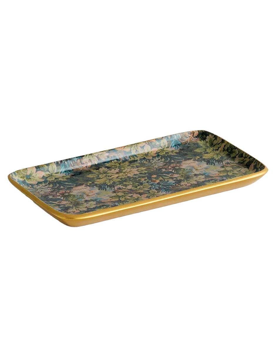 Bandeja decorativa Printed Enamel Fall de metal 2
