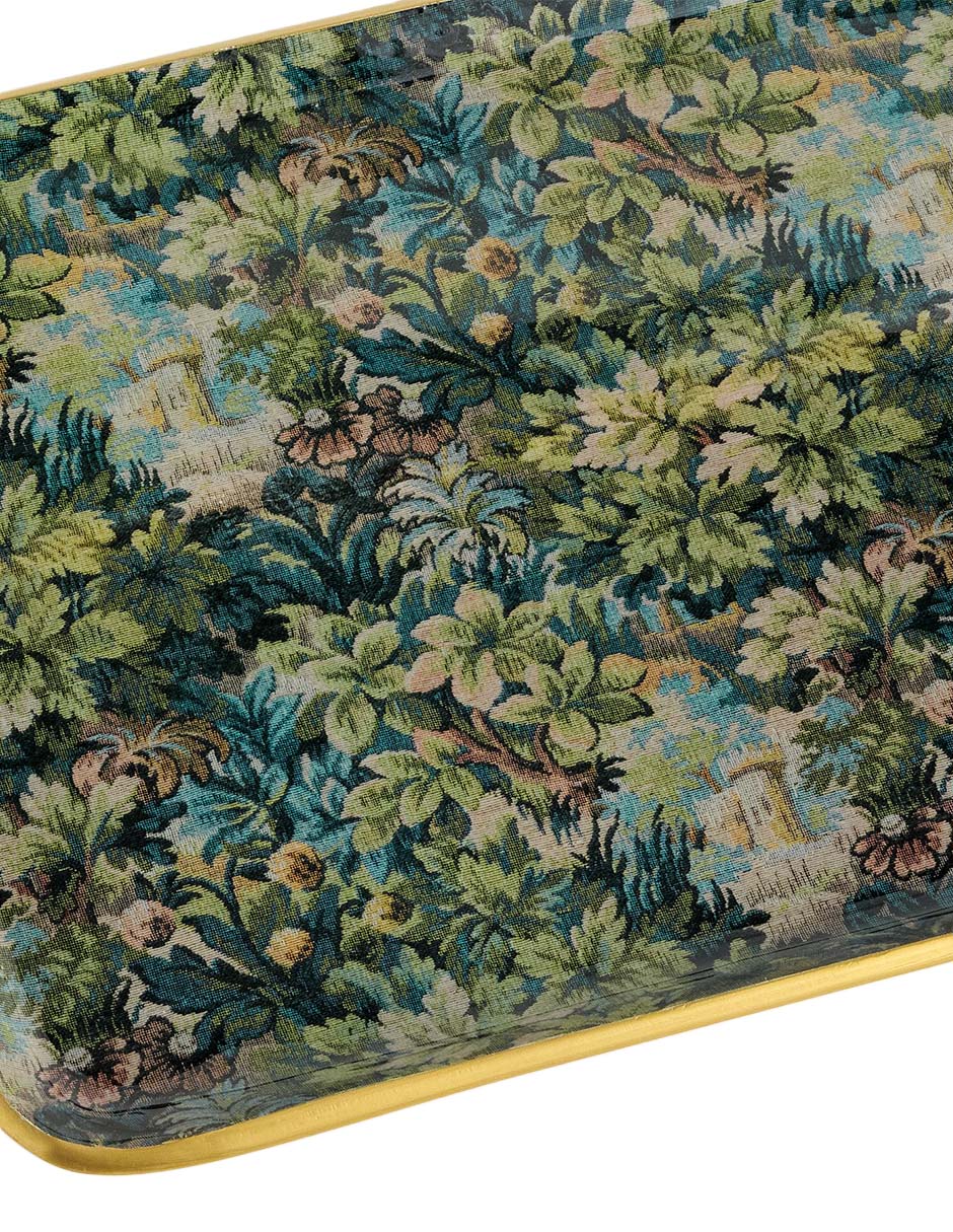 Bandeja decorativa Printed Enamel Fall de metal 3