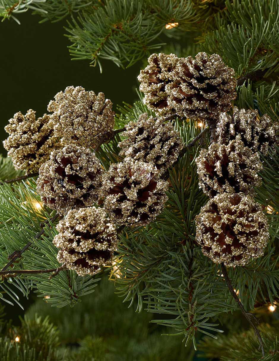 Figura decorativa navideña de piña Glitter Pinecone Pick