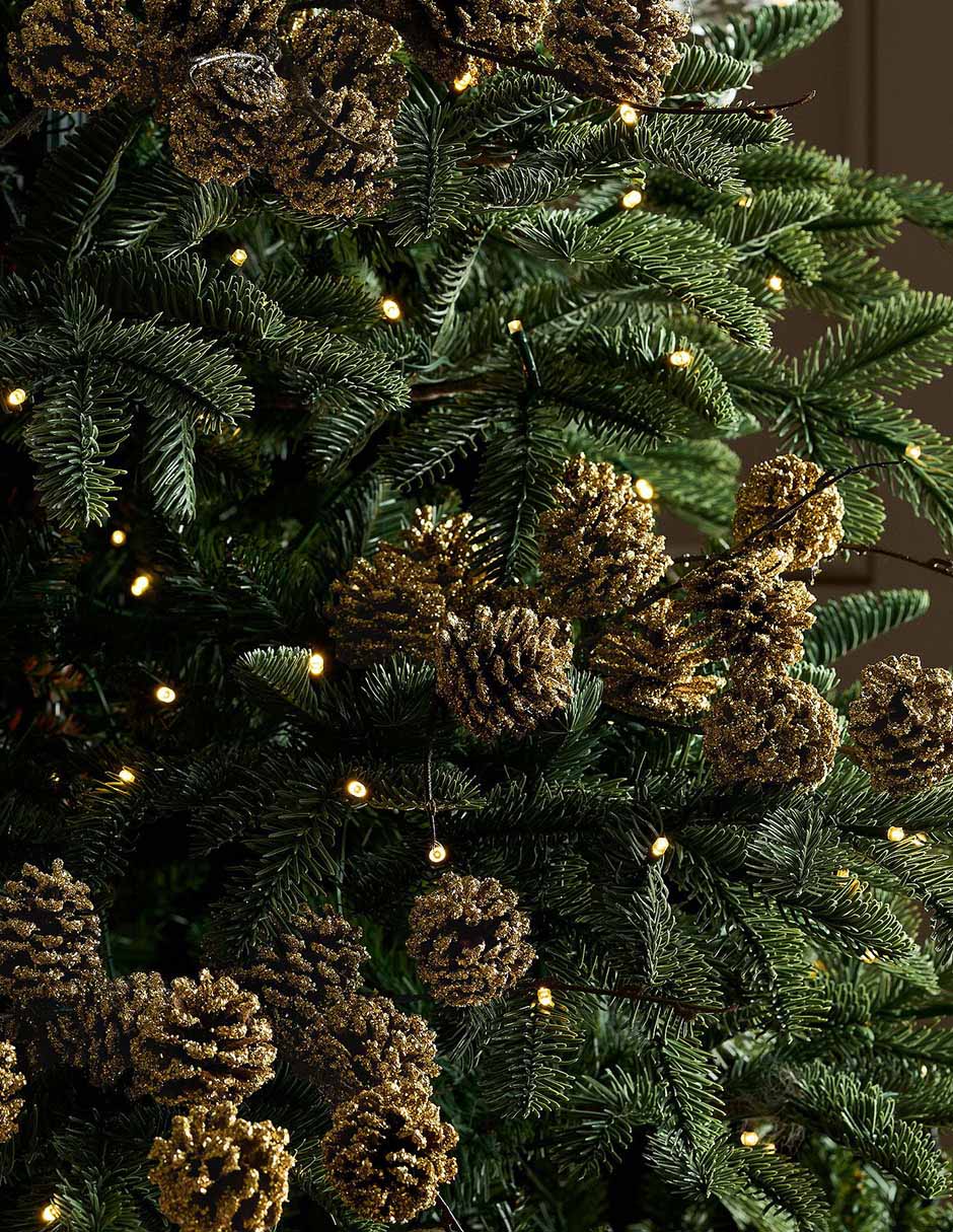 Figura decorativa navideña de piña Glitter Pinecone Pick 3